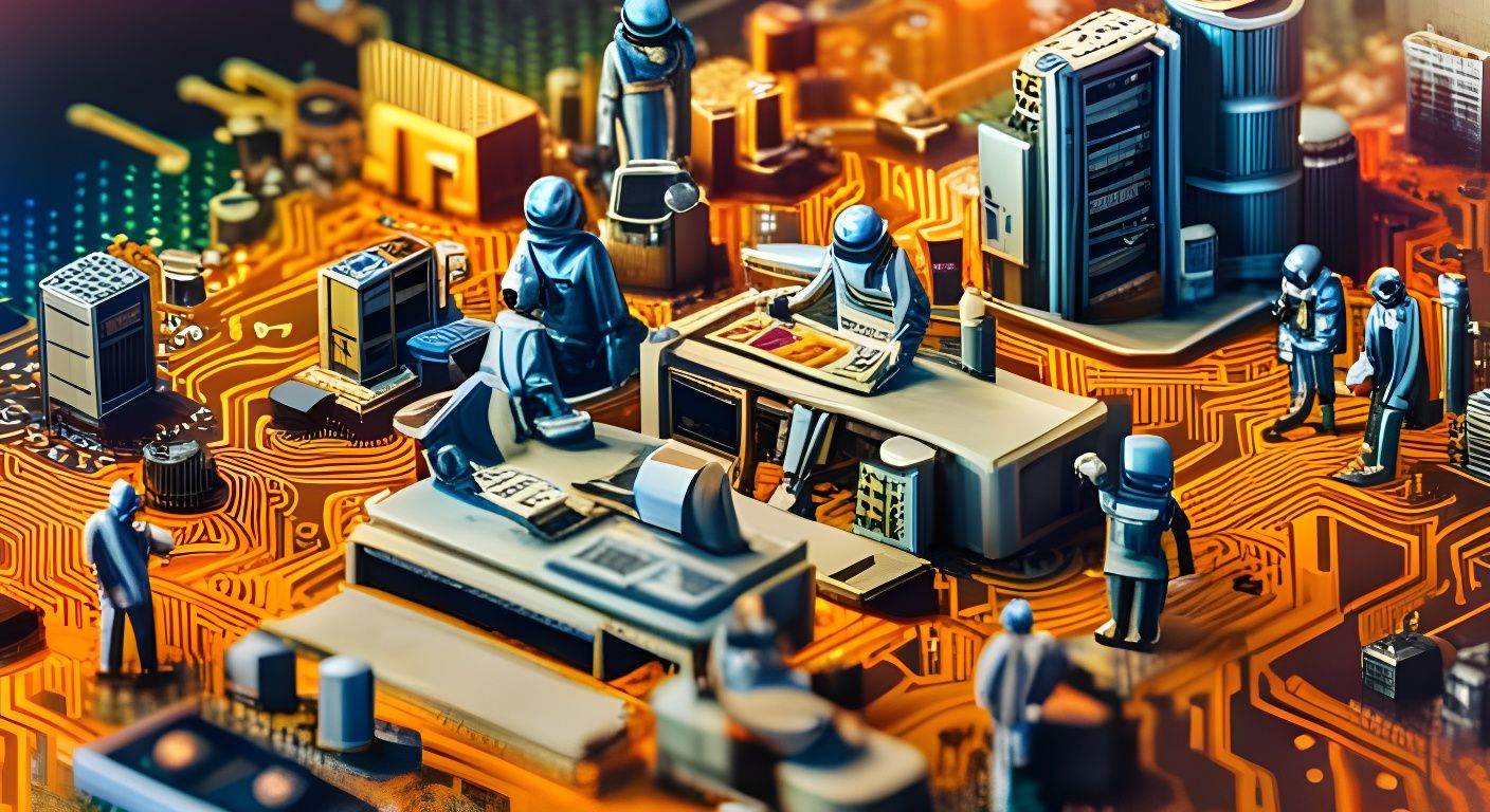 Miniature Computer World: Tilt-Shift Robot Graffiti Art