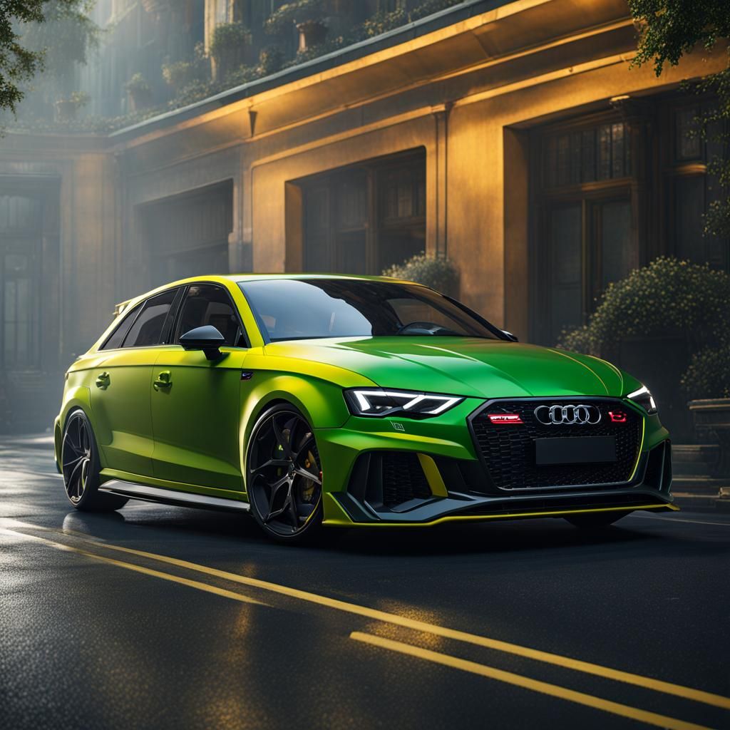 Three Audi RS3 Cars in Detailed Matte Painting