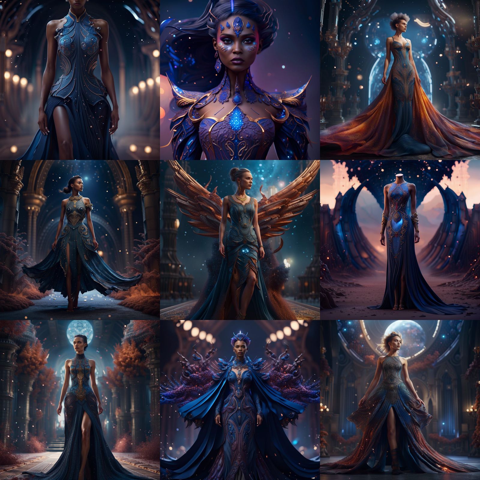 Celestial Runway Dress: Fantasy Concept Art