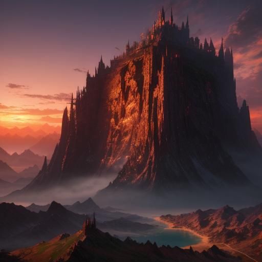 Cozy Sunset: Detailed Matte Painting in Deep Color