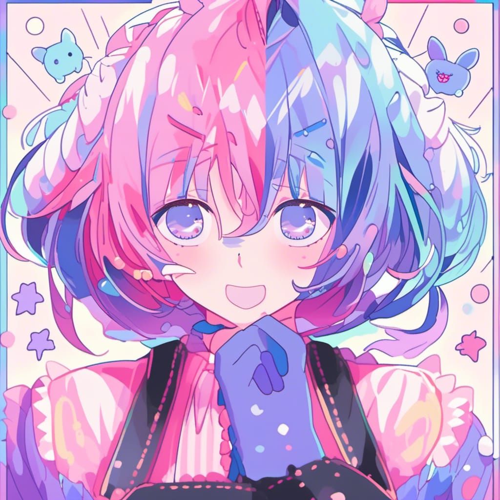 Anime Style Slime Girl with Gradient