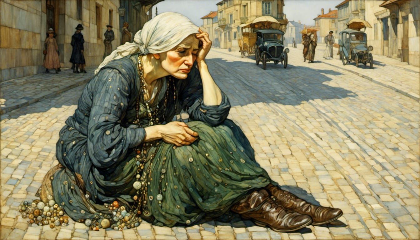 old beggar woman