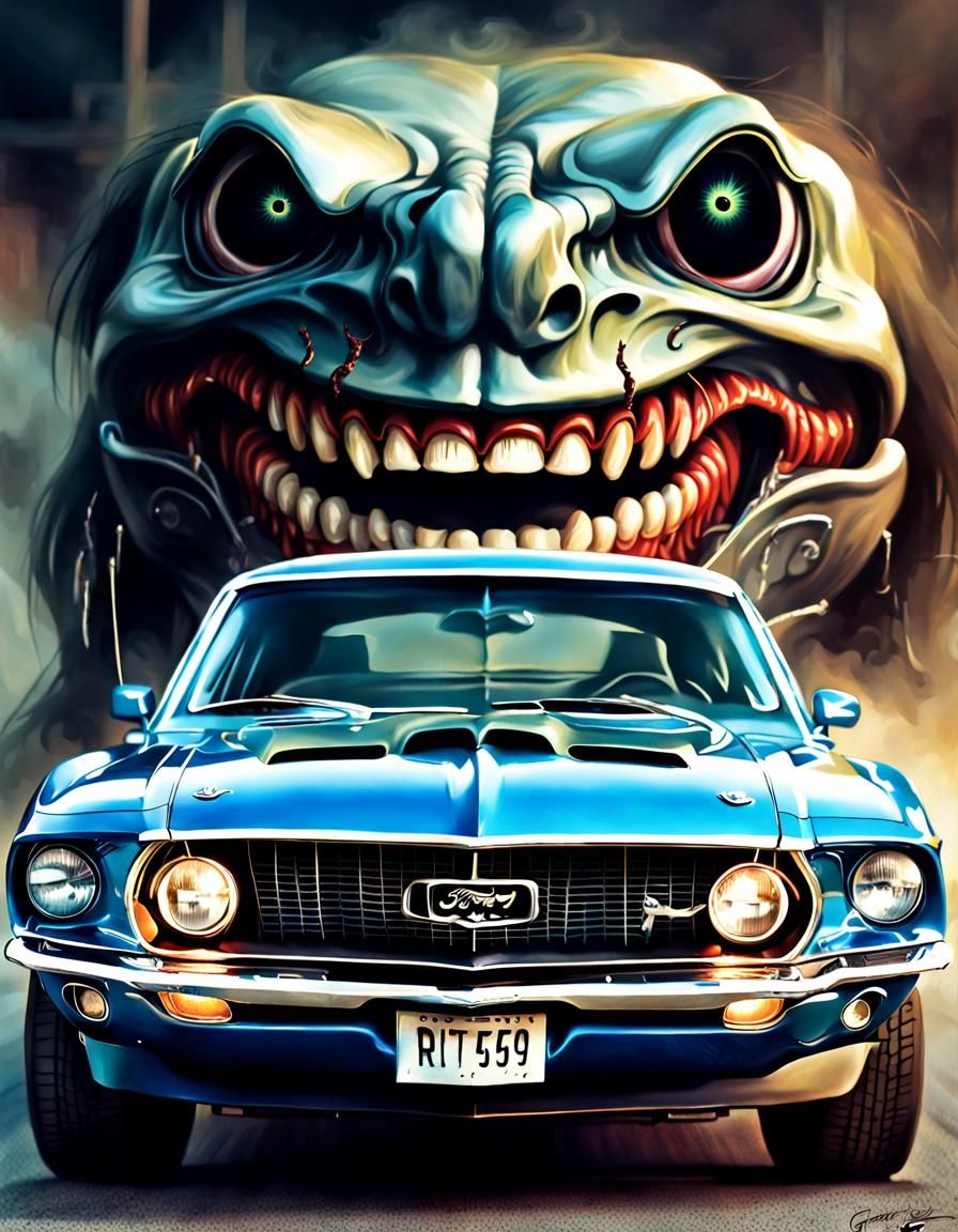 Sinister 1969 Mustang Fastback Horror Art
