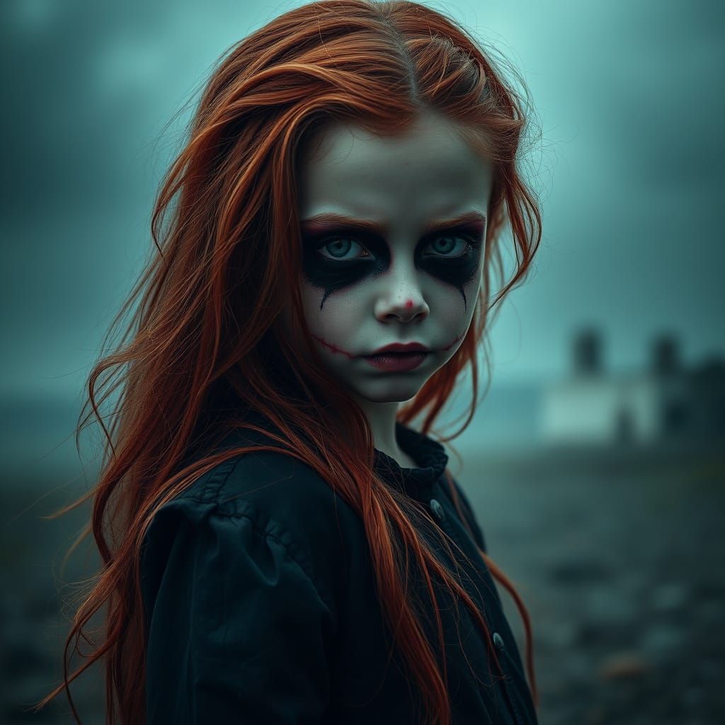 Harley Quinn-Inspired Girl in Dark Fantasy Style