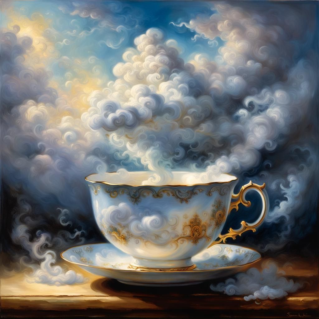 Storm Cloud in Teacup, Dutch Master Still Life