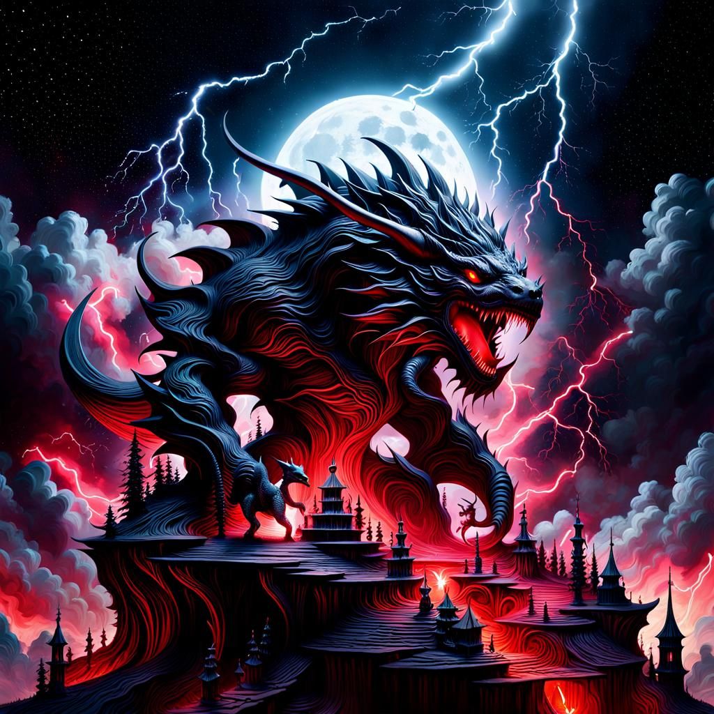 Miniature Fantasy World Carved Into Magic Monster