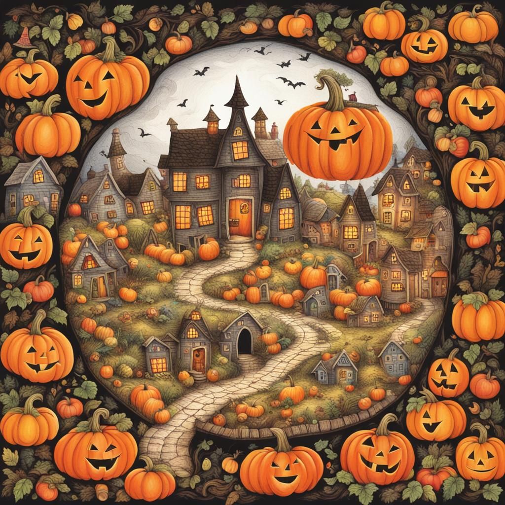 Charming Pumpkin Village: An Autumnal Fantasy