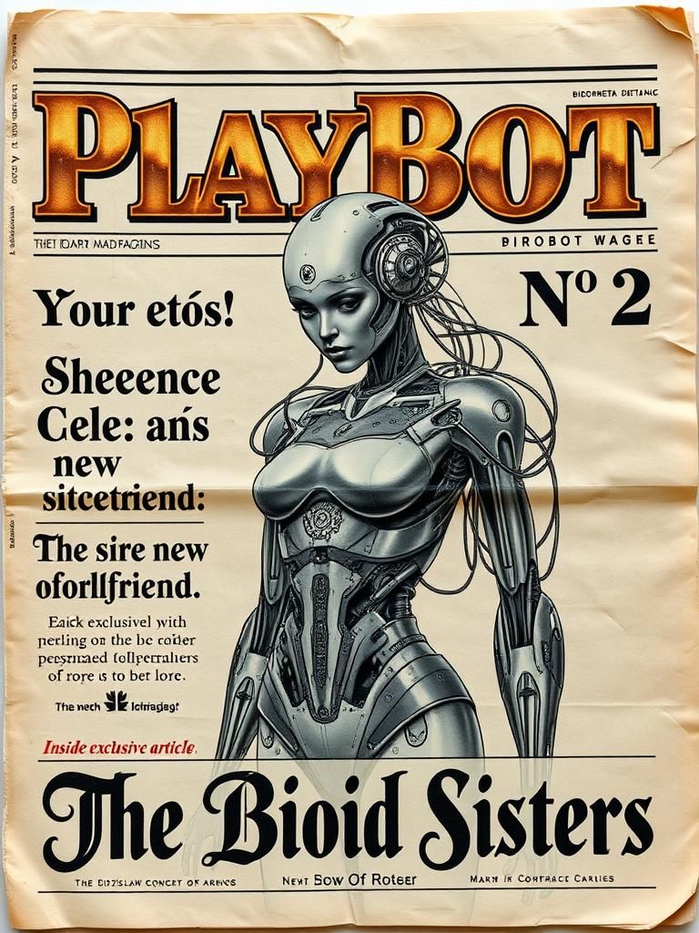 Retro Sci-Fi Magazine Cover: Robot Babe Pin-Up