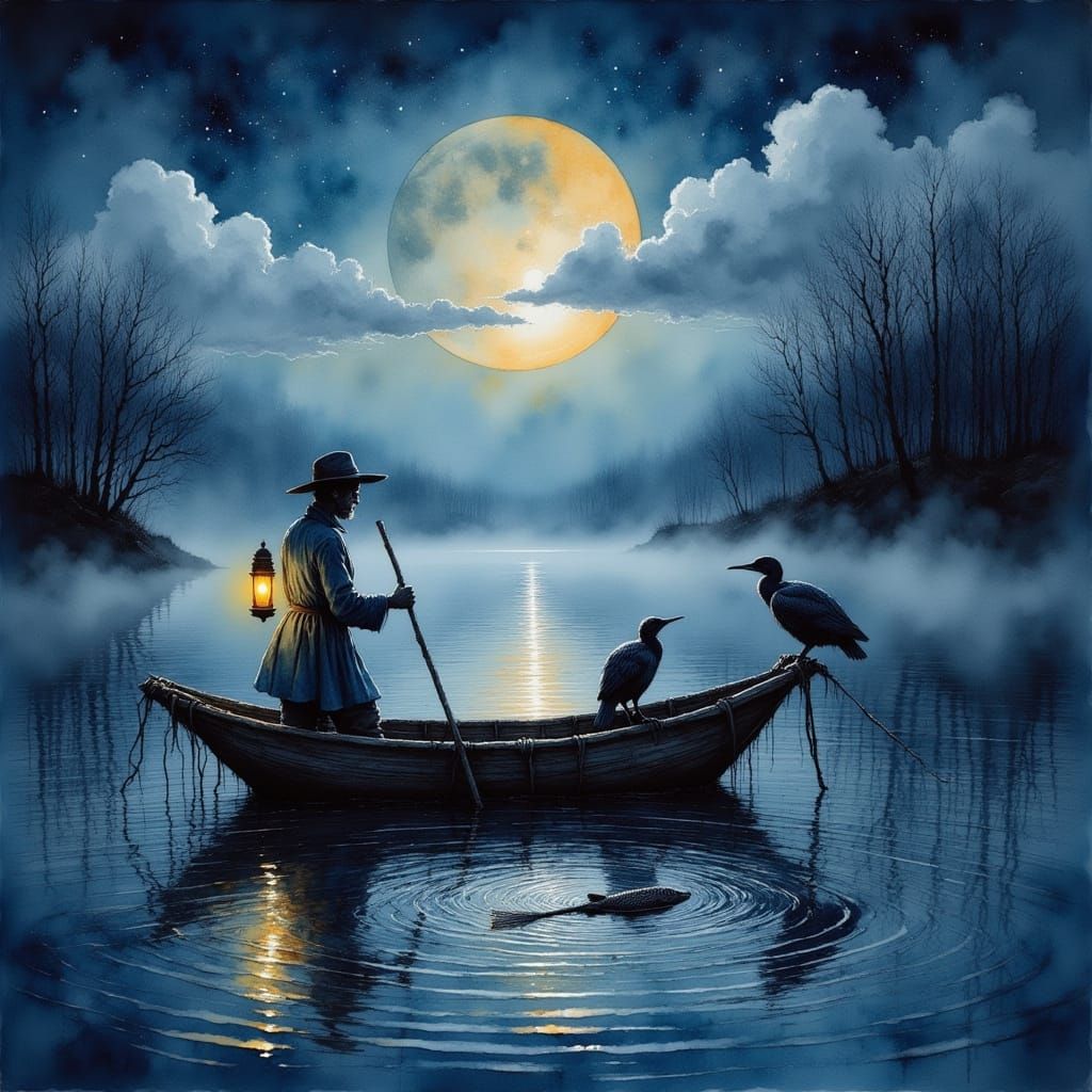 At midnight when the fish will bite