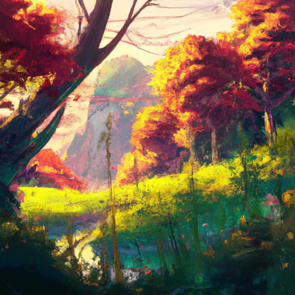 Autumn Landscape in Studio Ghibli Anime Style