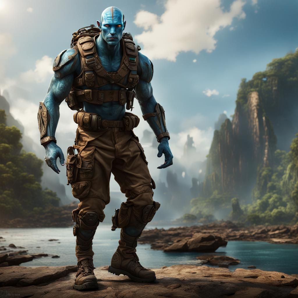 Jake Sully Avatar in Fantasy Landscape
