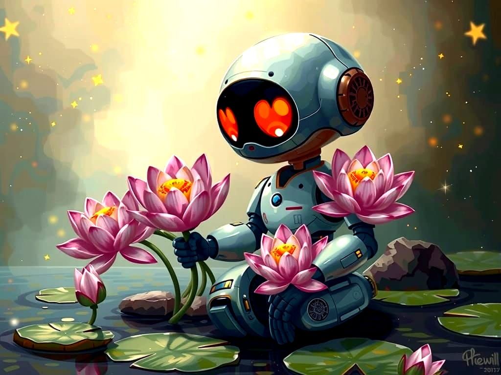 Bot Picking Flowers for her Love