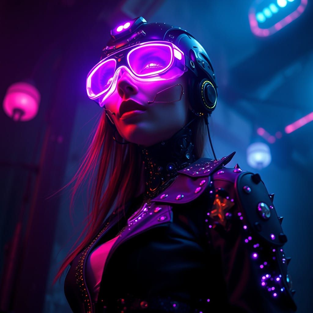 Cyberpunk Goddess in Whimsical Fairytale Dreamscape