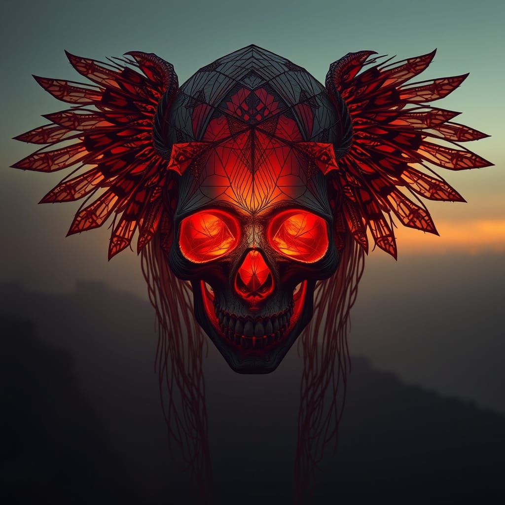 Angel of Death with Fractal Geometry and Ember Palette