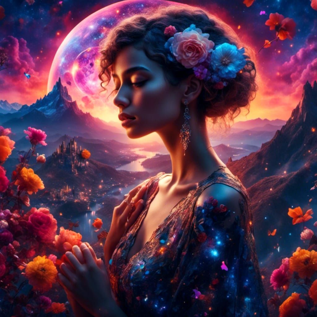 Jazz Singer in Glowing Cityscape at Dusk