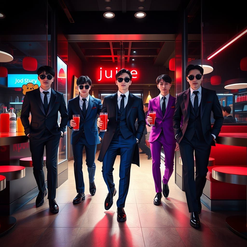 K-Pop Vampires Make a Dramatic Entrance in a Modern Juice Ba...
