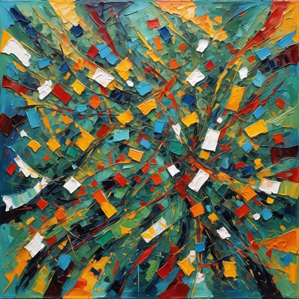 Exchange of Ideas: Abstract Expressionist Oil Painting