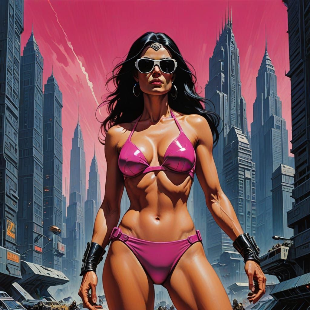 Giant Bikini Supermodel Smashes City