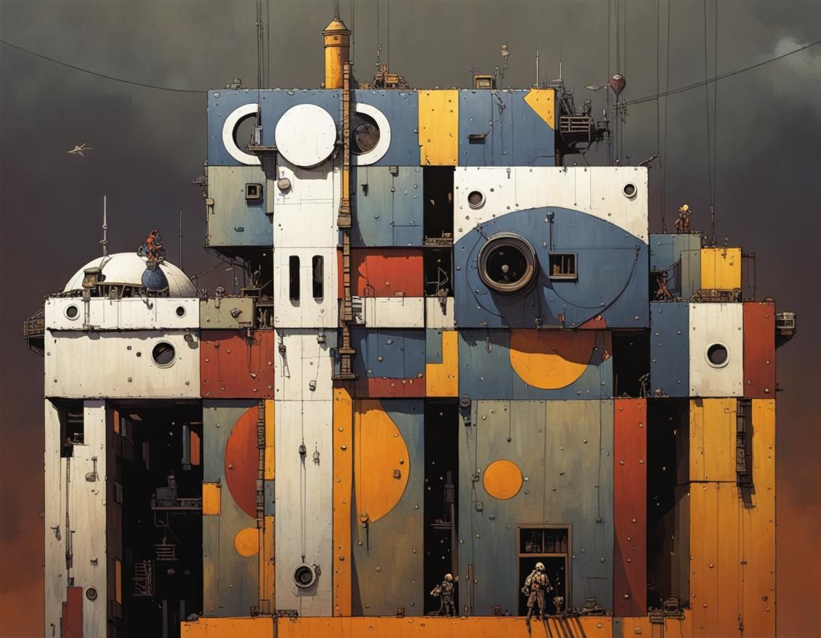 Hyperrealistic Planetary Base Inspired by Retro Sci-Fi Art