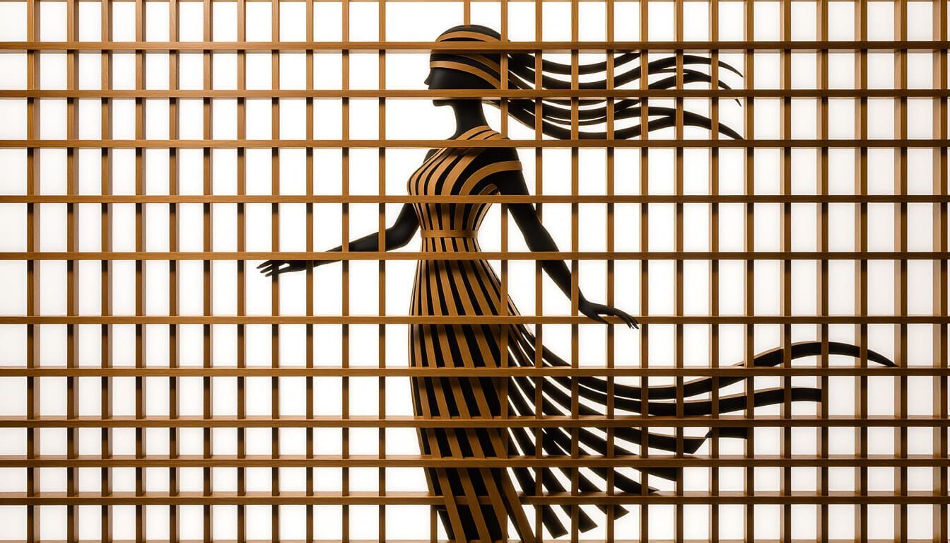 Wooden Female Form in Japanese Minimalist Style