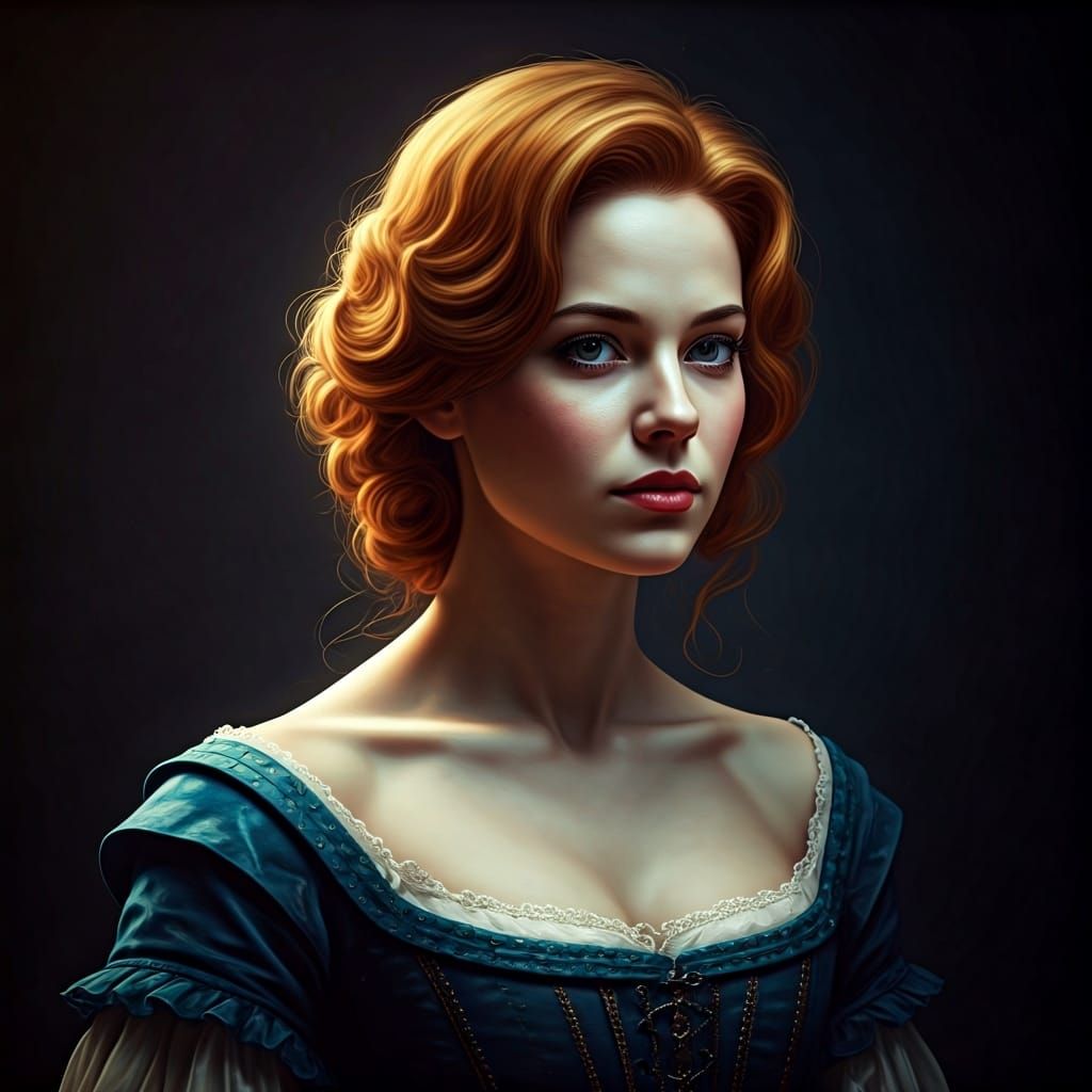 Pinup Girl in Renaissance Chiaroscuro Lighting