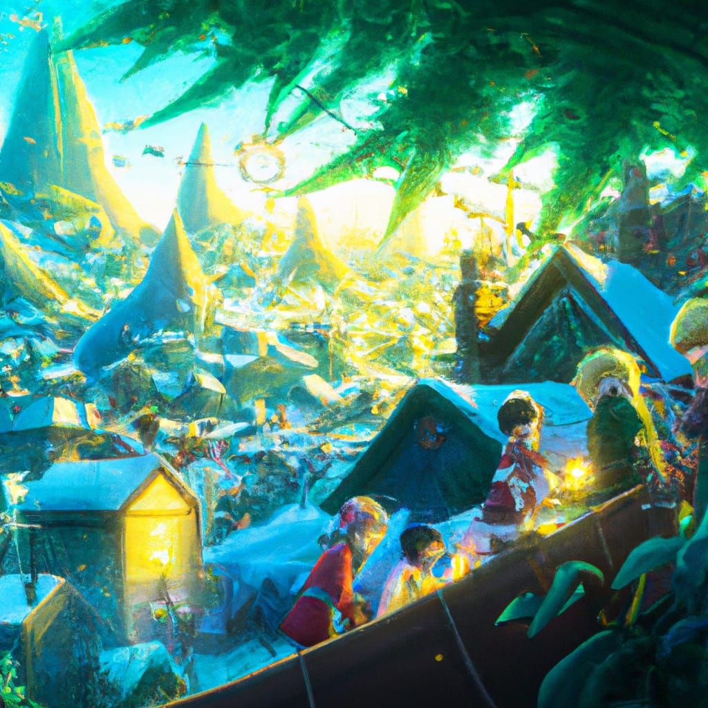 Elves Working in Anime Key Visual Style