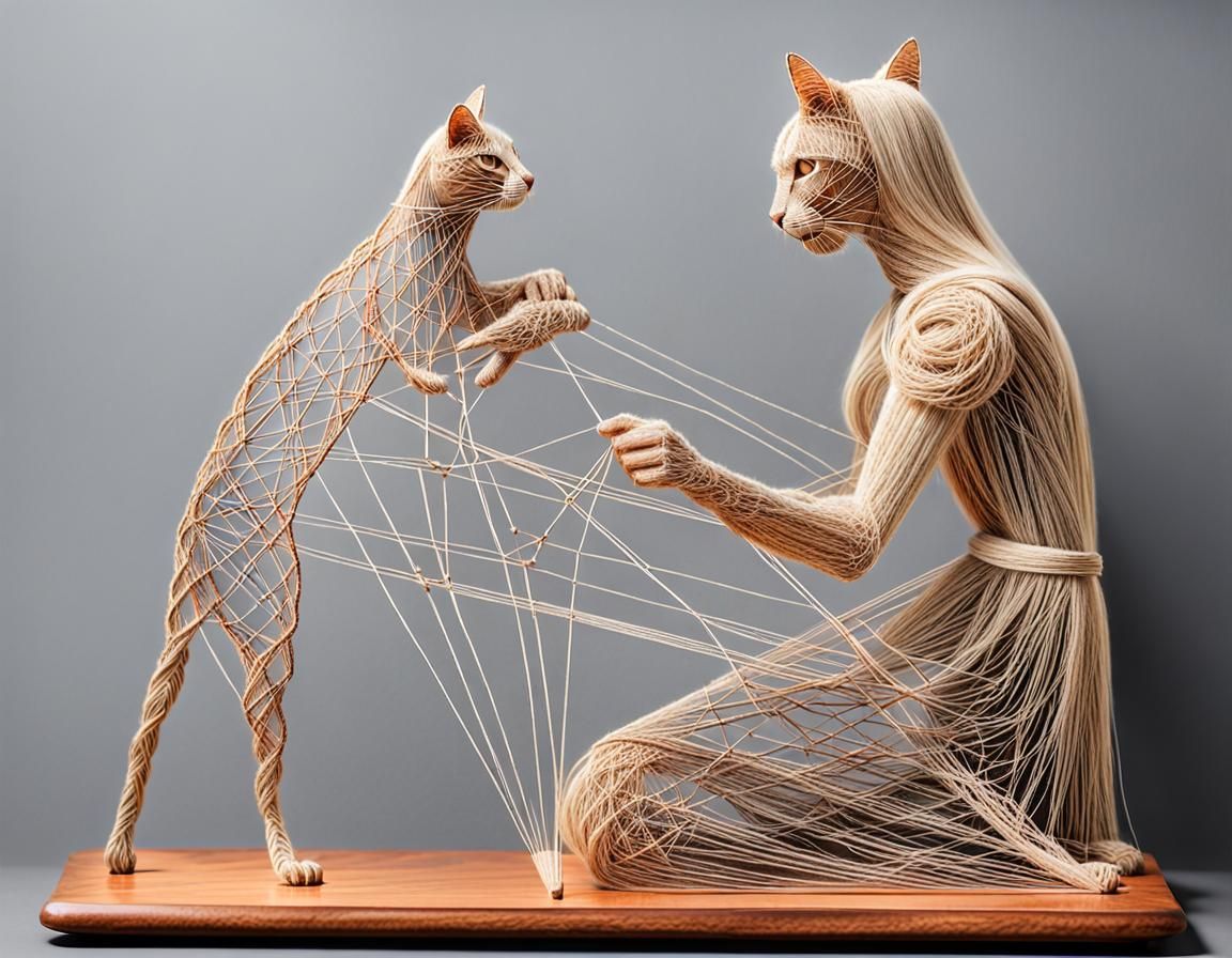 Medieval Woman Playing Cat's Cradle String Art