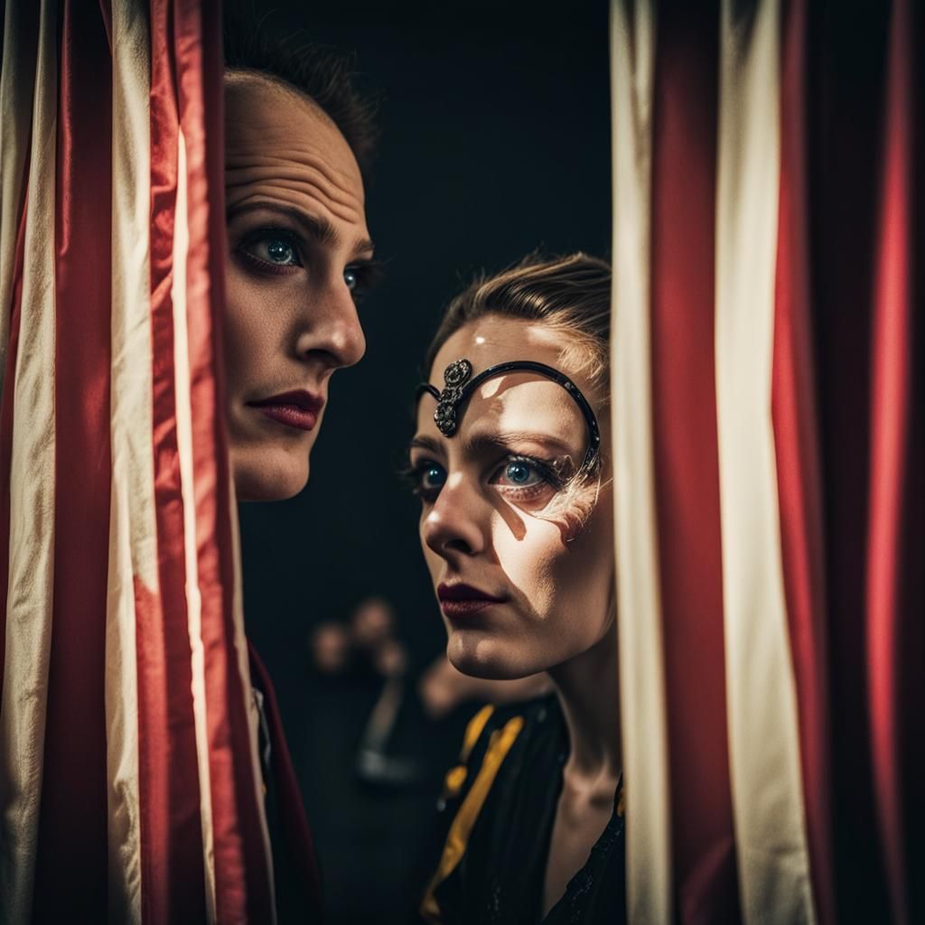 Circus Performers Backstage: A Moment Before the Show