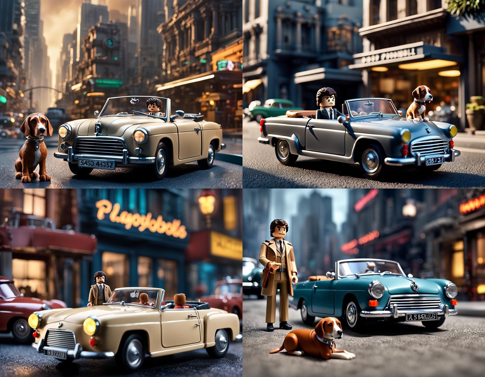 Columbo as Playmobil in Futuristic Los Angeles