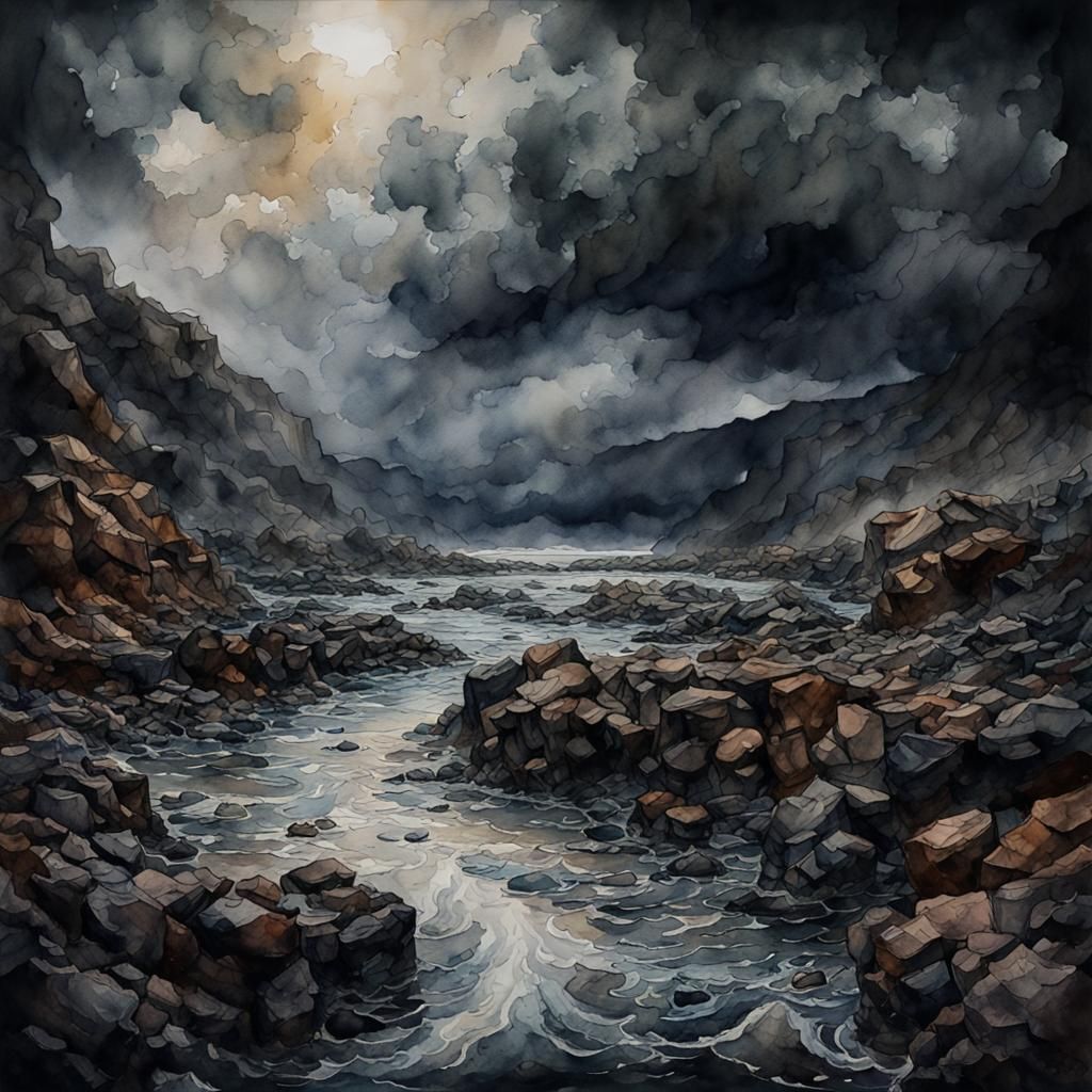 Dark & Moody Watercolor Art