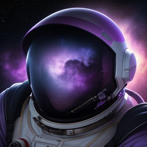 Ethereal Astronaut in Cosmic Nebula