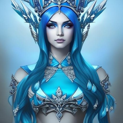 Fantasy Queen Portrait with Gems in Dramatic Lighting