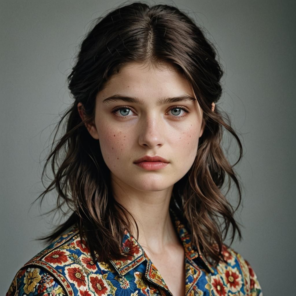 Professional Portrait of a Young Woman in Studio Lighting