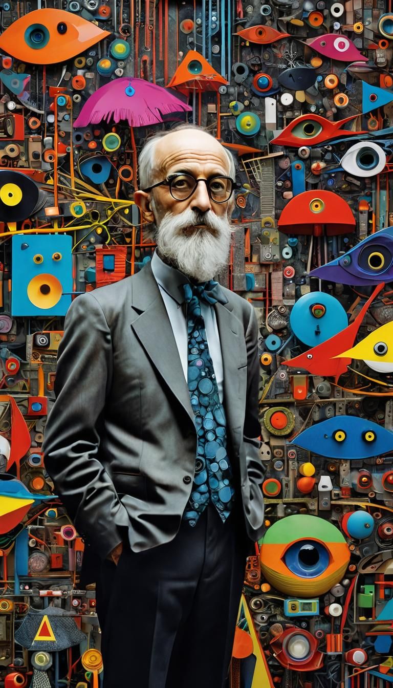 Vibrant Hyperrealistic Dreamscapes with Neon Geometric Shape...