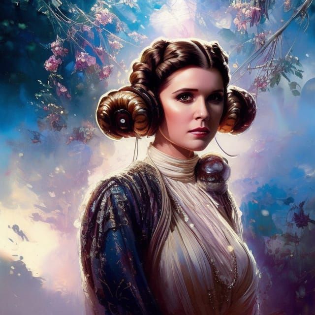 Hyper Detailed Princess Leia in Digital Painting Style