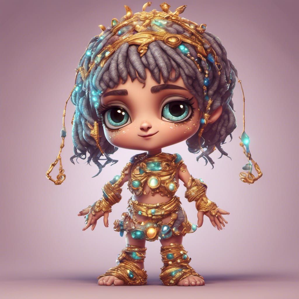 Cute Mummy Girl Cartoon Fashionista in 8k