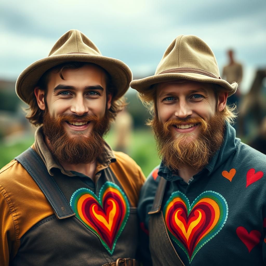 Handsome farmer couple