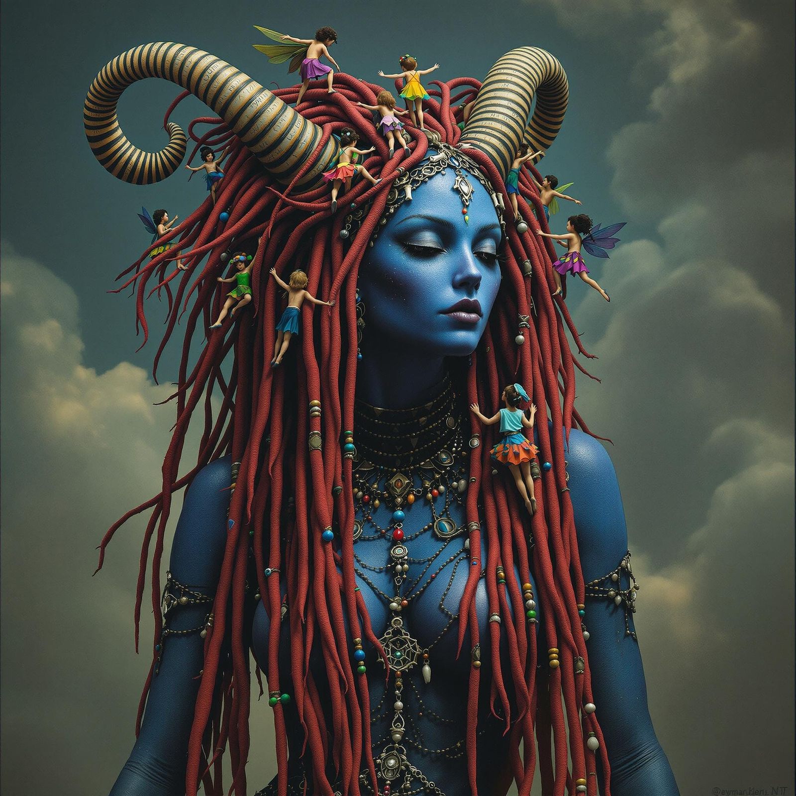 Eerie Goddess with Fairy Folk