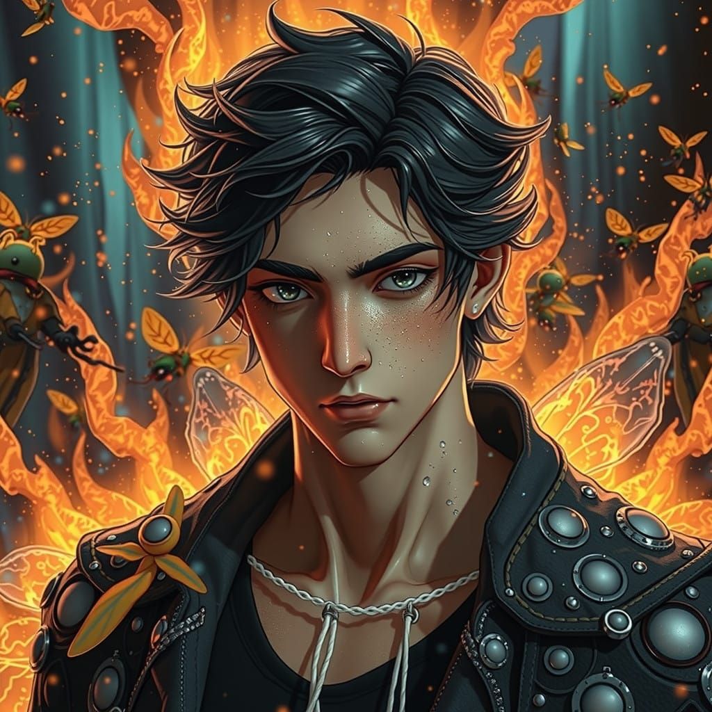 Glowing Firefly in Whimsical Snowglobe World