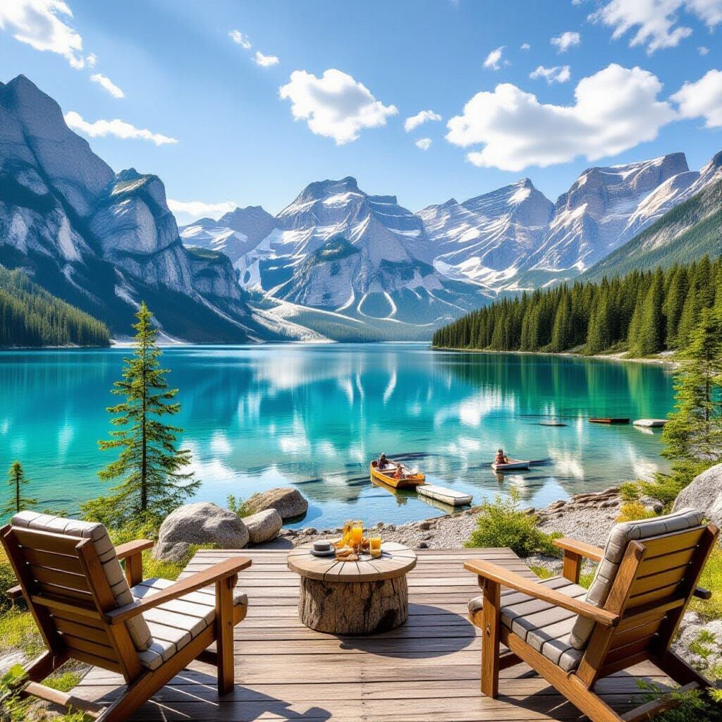 Weekend Nature Scene Painted in Tempera on Canvas