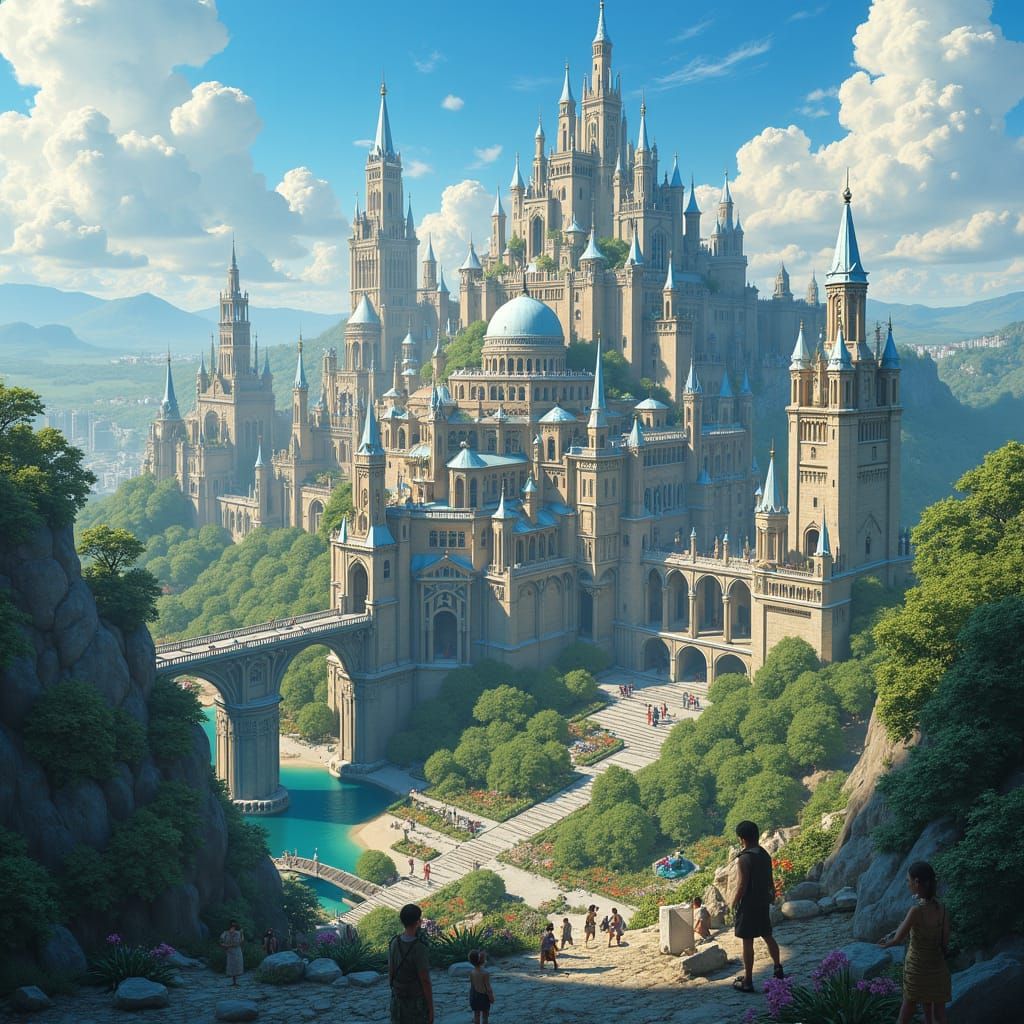 Utopian Cityscape: Harmony in a Futuristic Metropolis