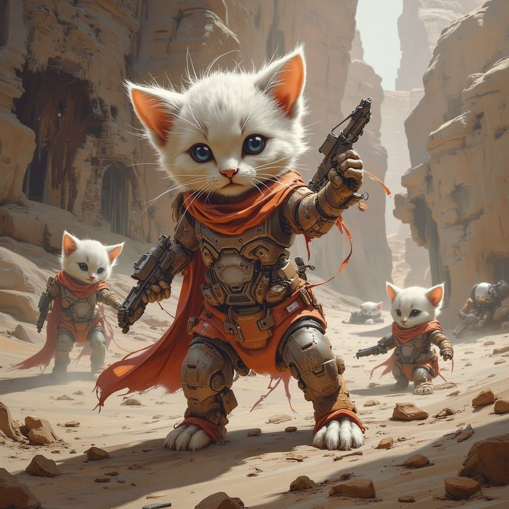 Cute Kitten in Unique AI Art Style