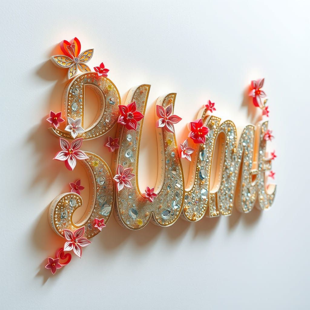 Ethereal Glitter Typography in Futuristic Style