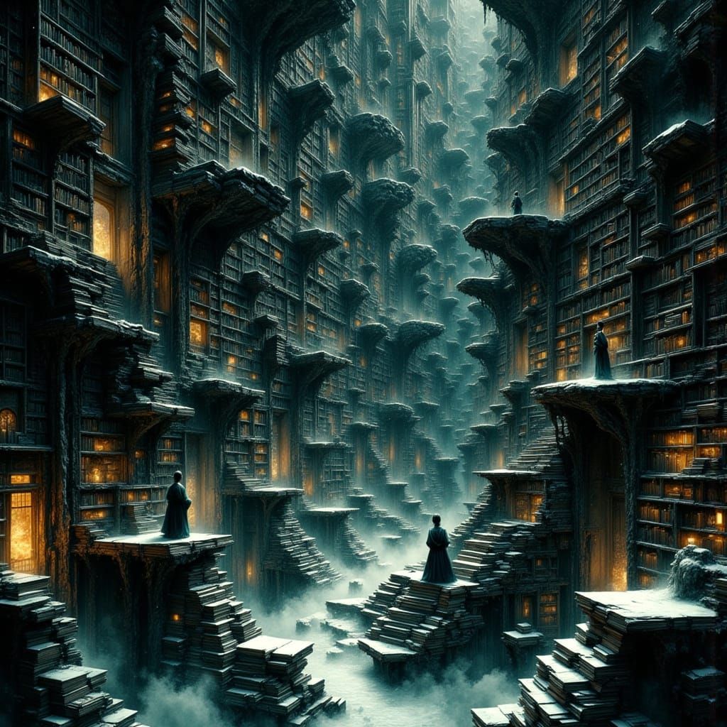 Colossal Library Adrift in Starstorm, Infinite Shelves & Cos...