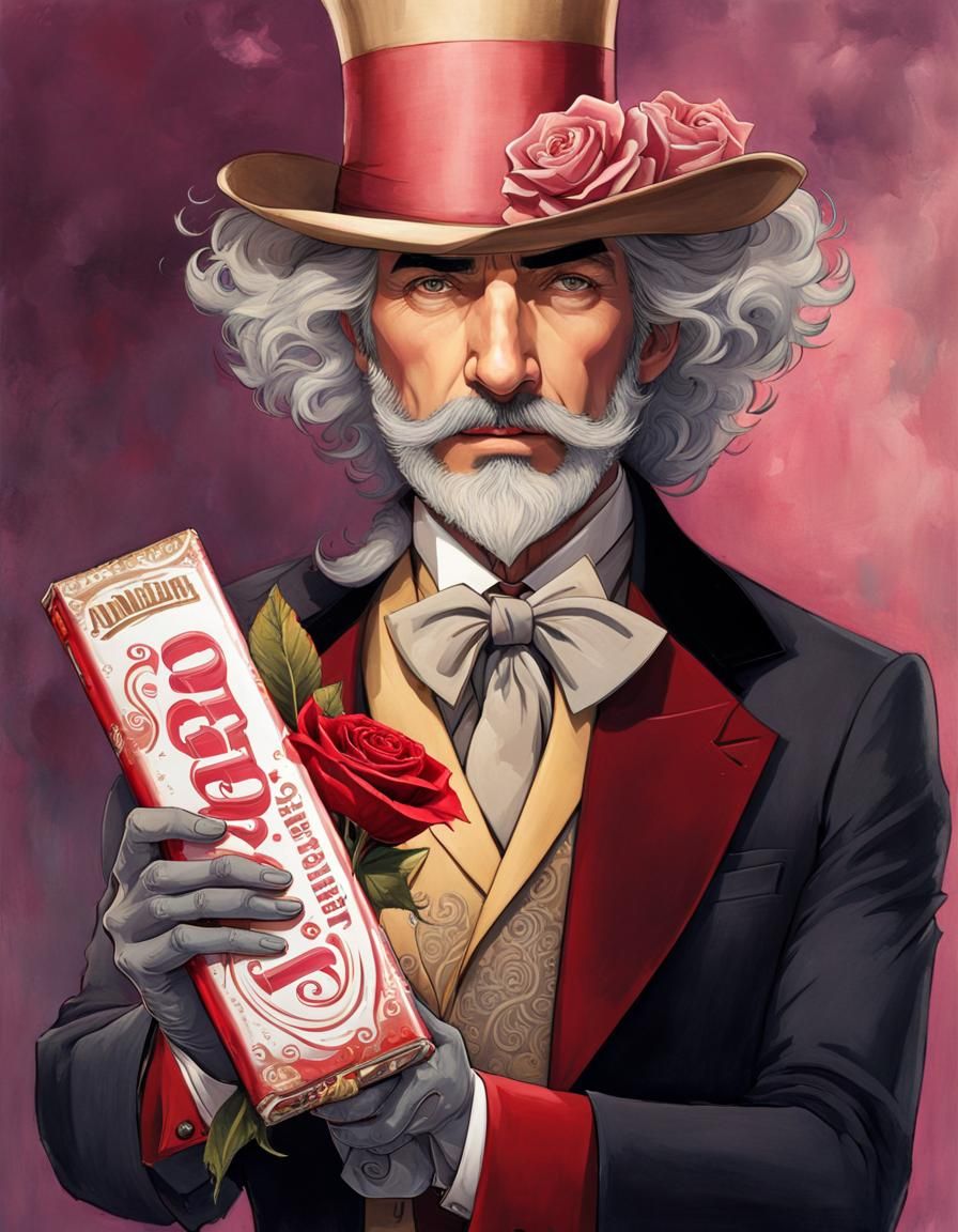 Middle Eastern Man With Rose and Candy Bar