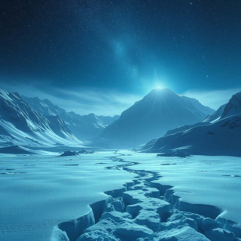 Fantastical Antarctic Night in Detailed Matte Painting