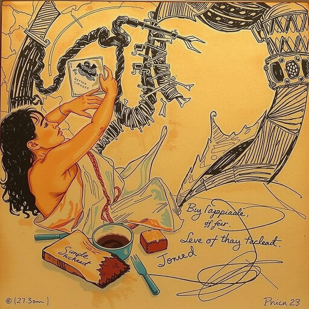 Abstract Etched Sketch Art Study