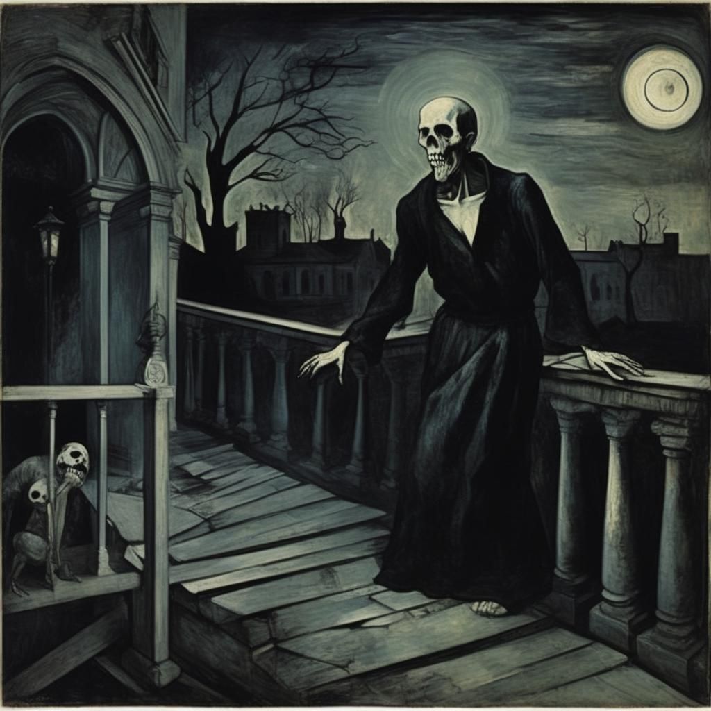 Ghoul's Descent: A Surreal Expressionist Nightmare