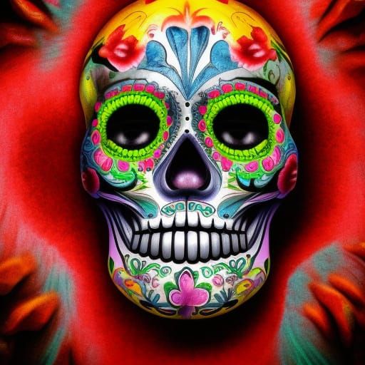 Hyperrealistic Sugar Skull Concept Art
