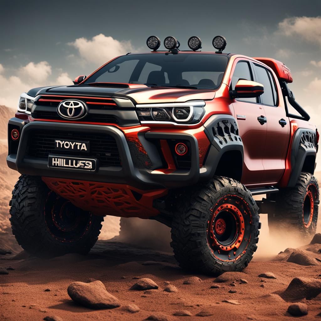 Toyota Hilux Lifted with Off-Road Tyres: Matte Painting